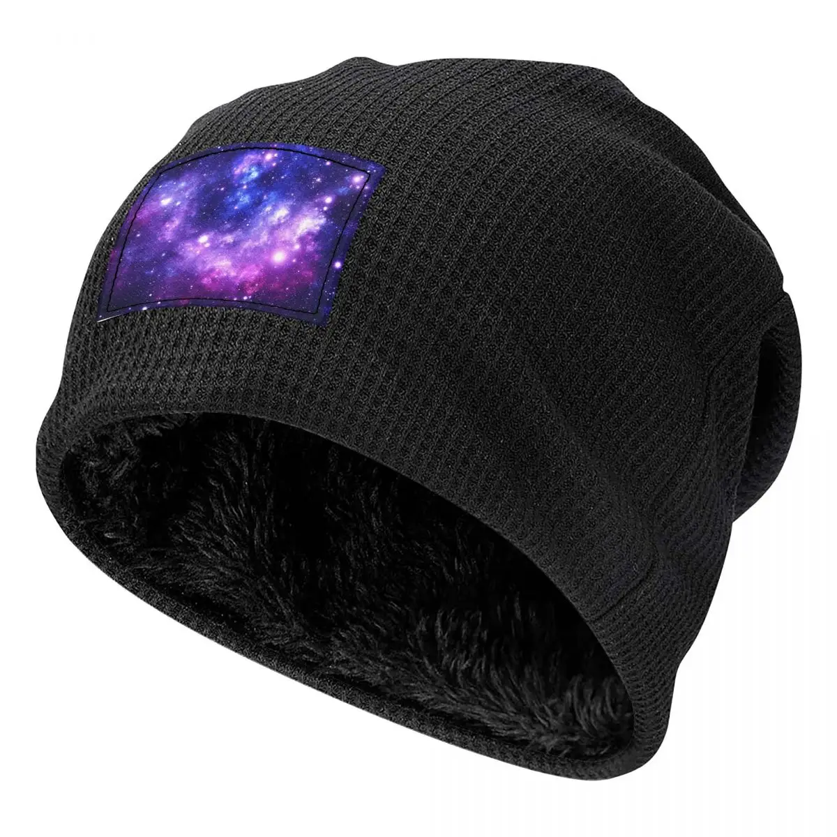 الأرجواني الأزرق غالاكسي سديم دافئ الصوف مبطن قبعة الأزياء بونيه قبعة الخريف الشتاء في الهواء الطلق بيني القبعات للجنسين الكبار #5