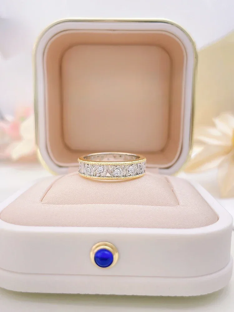 New 925 Sterling Silver Set with Gold Plated Ring for Retro Wedding Jewelry Wedding