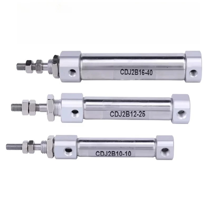 Double Acting Pneumatic Air Cylinder Mini Small CDJ2B Type Single Rod 10mm 12mm 16mm Bore 10mm 50mm 100mm 200mm Stroke CDJ2B16