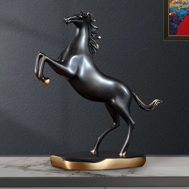 

Brass Bronze Horse Leadership Office Ornament Living Room Wine Cabinet Light Luxury Decoration Home Opening Gift