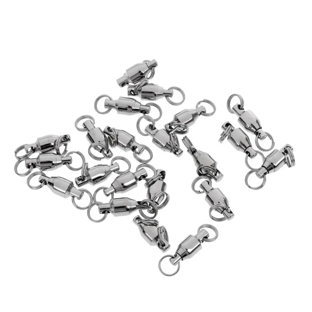 4-6pack 20Pcs Heavy Duty Ball Bearing Swivel Solid Rings Saltwater Sea Fishing