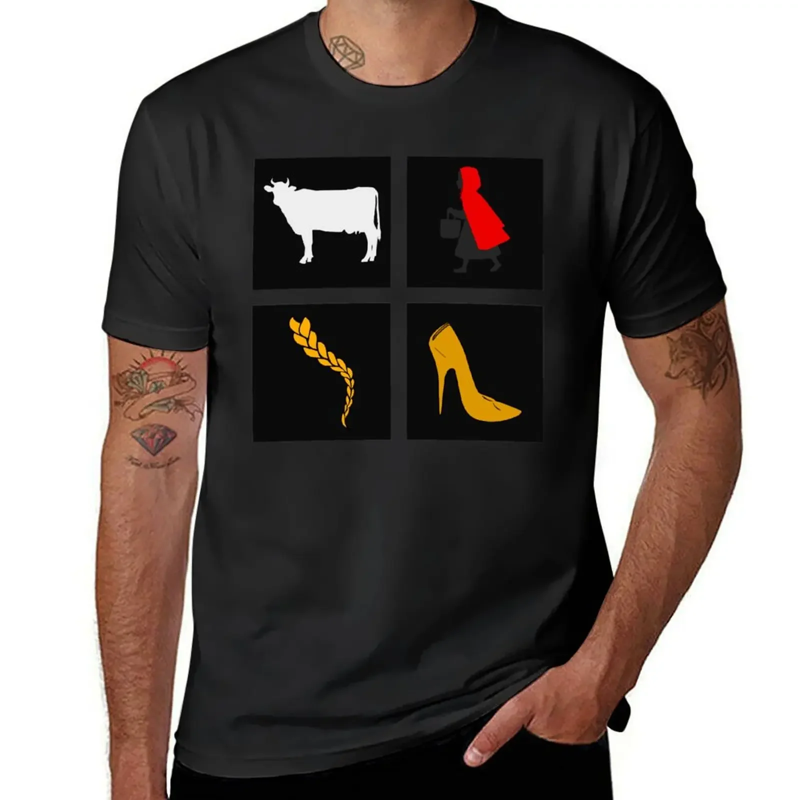 Cow, cape, hair and slipper T-Shirt cute tops customs men workout shirt