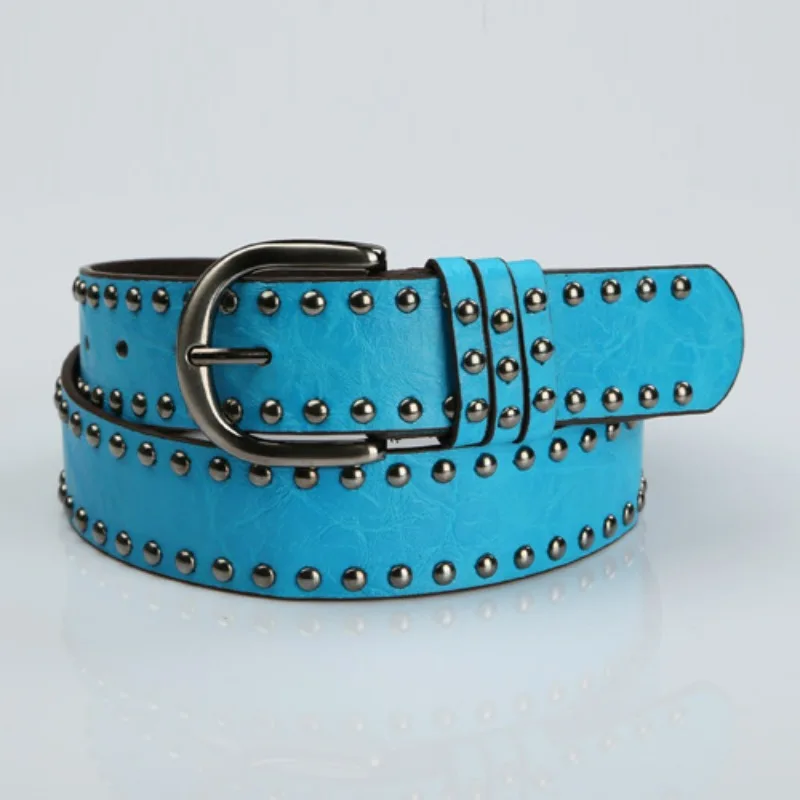 Personalised Rivet Women's Belt Punk Fashion Designer Casual Accessories Squeeze Classic Versatile Student Multicolour Belt