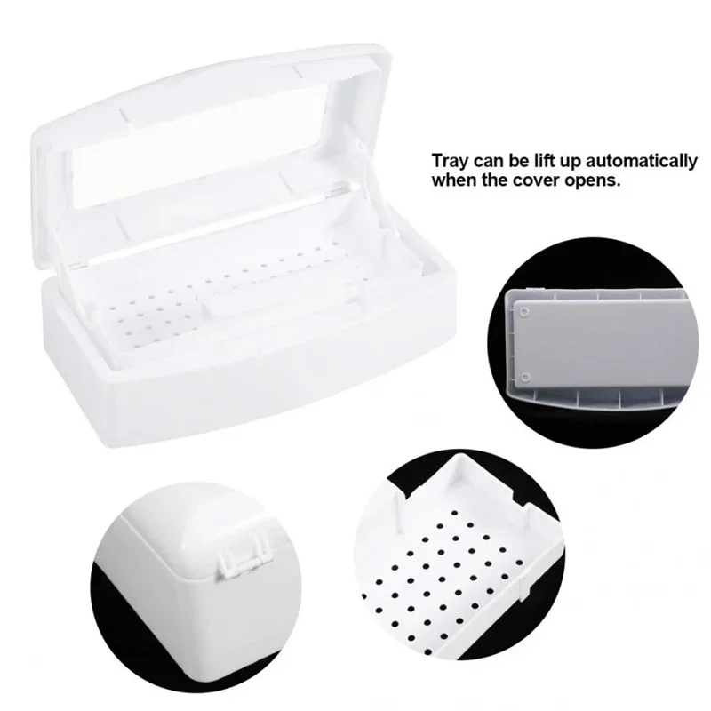 Plastic Sterilization Tray for Tweezers Eyelash Extensions Nail Art Manicure Equipment Storage Organizer Tool Box