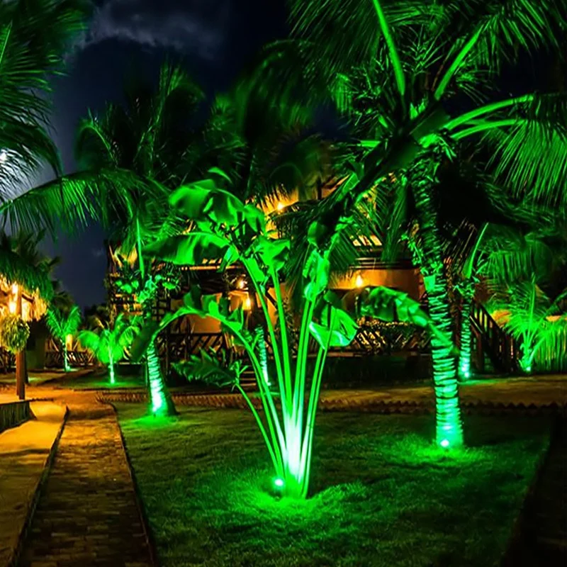 4Pcs LED Garden Lights 3W 220V Outdoor Spotlight with Spike IP65 Waterproof Garden Landscape Decorative Lamp Green-AD23 view 3