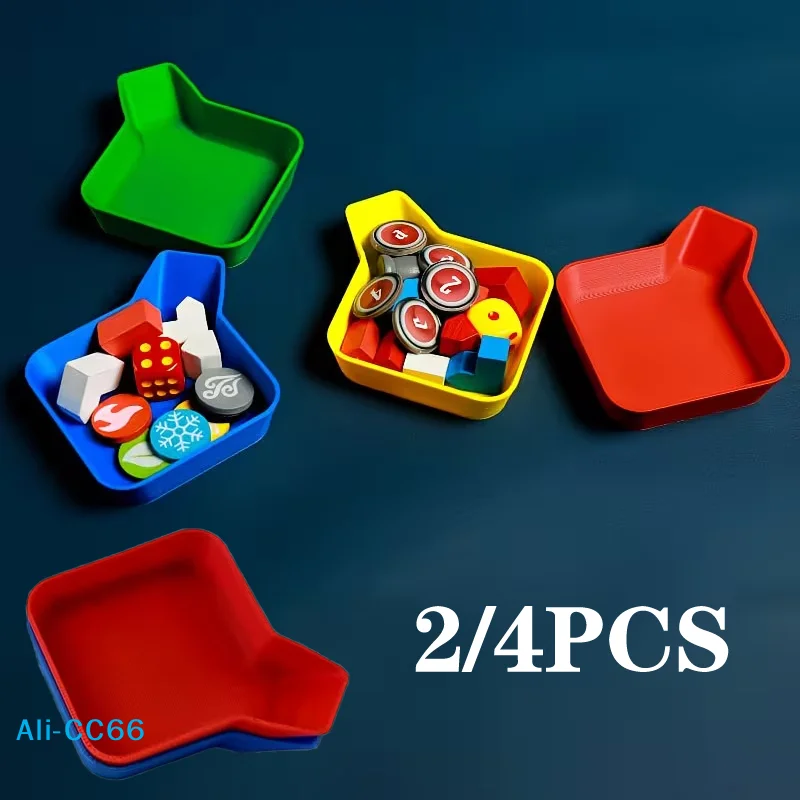 【C】2/4pcs Colorful Game Chip Trays Game Component Stands Game Coins Storage Tray Home Sorting Tray Portable Home Storage