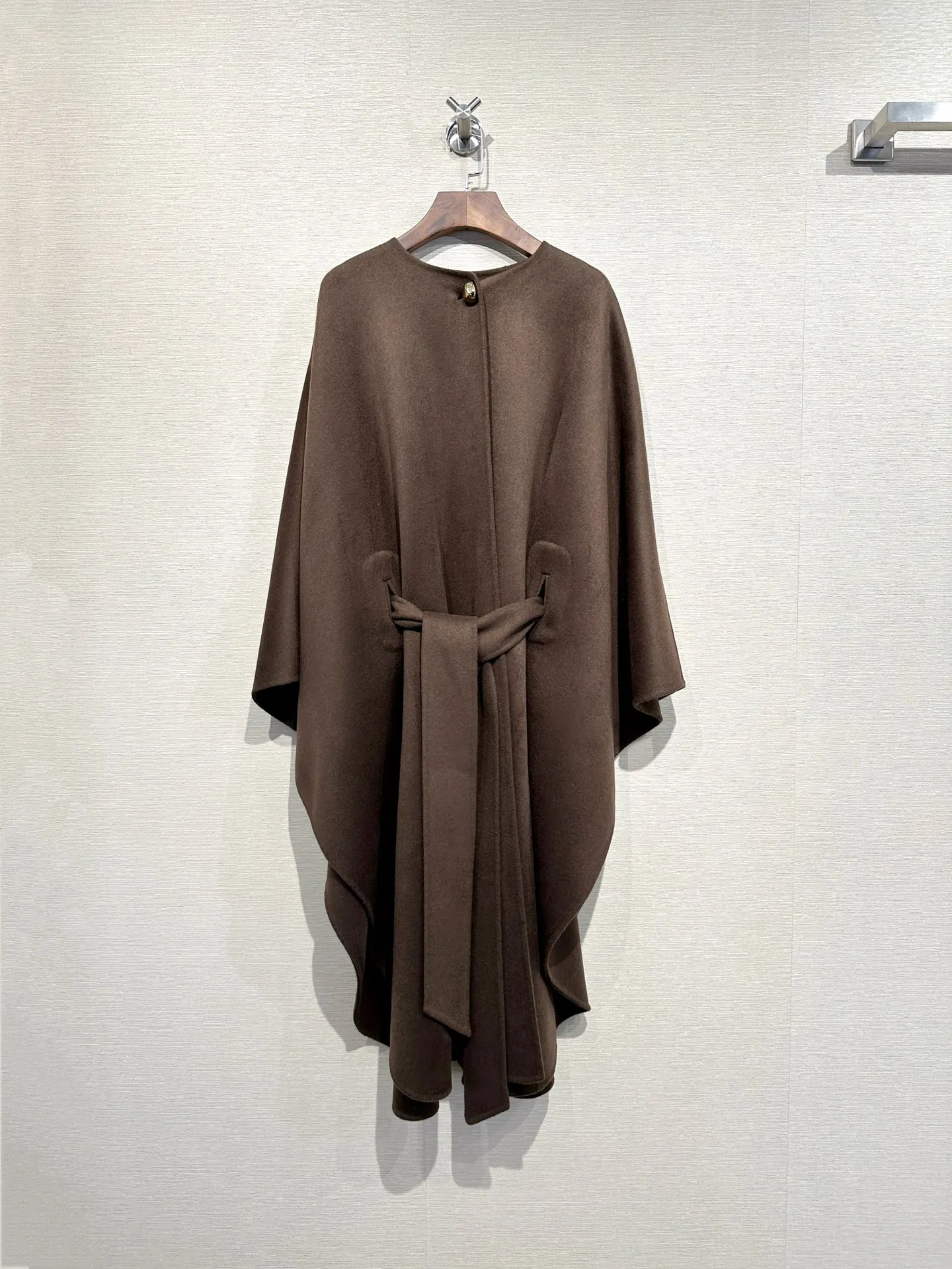 Women's New Autumn/Winter Deconstructed Wool Cape with Waist-Cinching TieNO.39