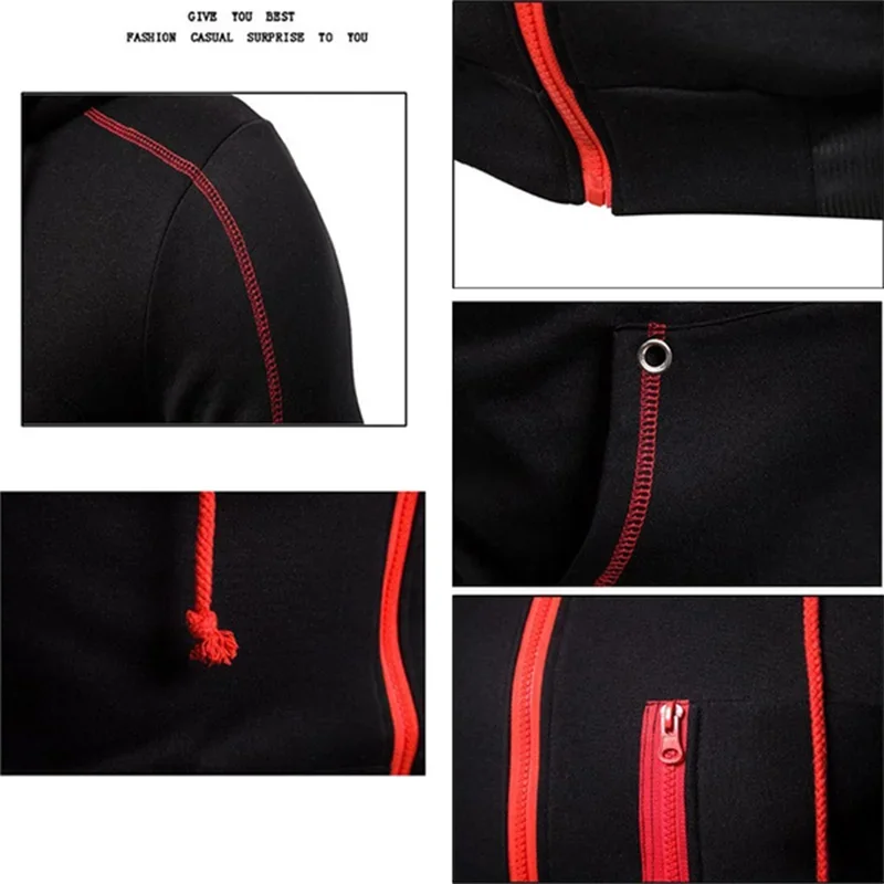 Herrenjacke mit individuellem Namen und Bild, modische Herbst- und Winterjacke, Sweatshirt, lässiger langärmeliger Kapuzenpullover mit Reißverschluss – Detail 6