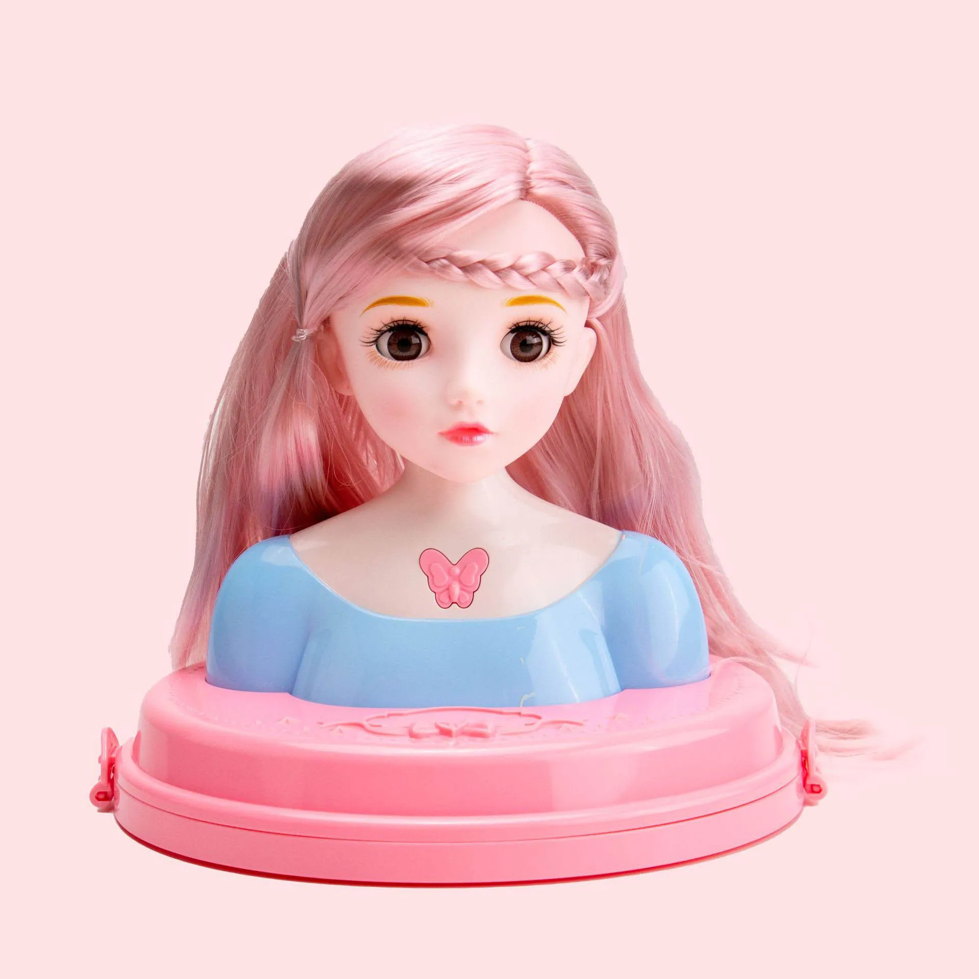 Moda europea maquillaje de medio cuerpo peinado cabeza de maniquí casa de juego niña princesa vestir práctica maquillaje juguetes para peinar el cabello