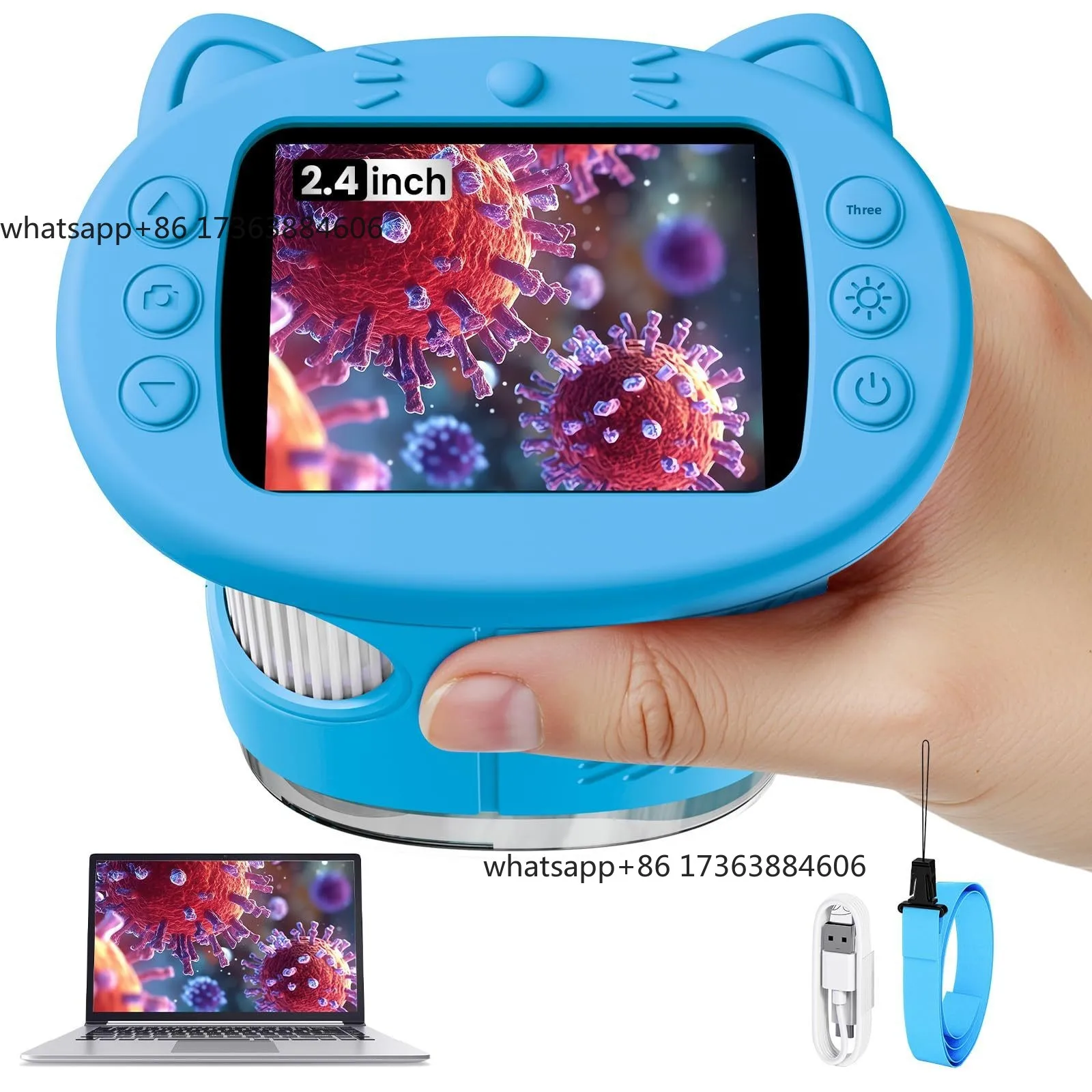 Cross-border best-selling digital children's microscope source directly supplies 2-in-1 children's telescope educational