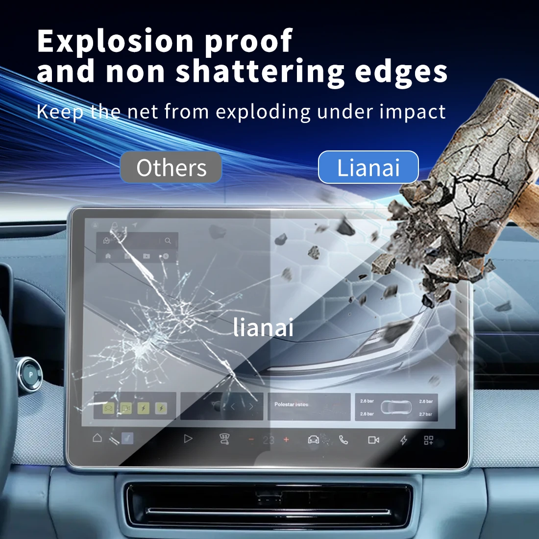 Protecteur d'écran Carplay, Film de protection en verre trempé, autocollants pour navigateur de voiture, accessoires pour 25 Polestar 4