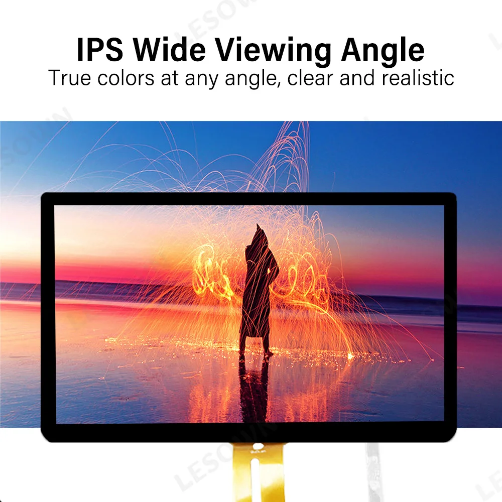 LESOWN 17.3 Inch Pantalla Monitor Module 1920x1080 FHD Touch Layout Driver-Free HDTV VGA Board with Audio Speaker