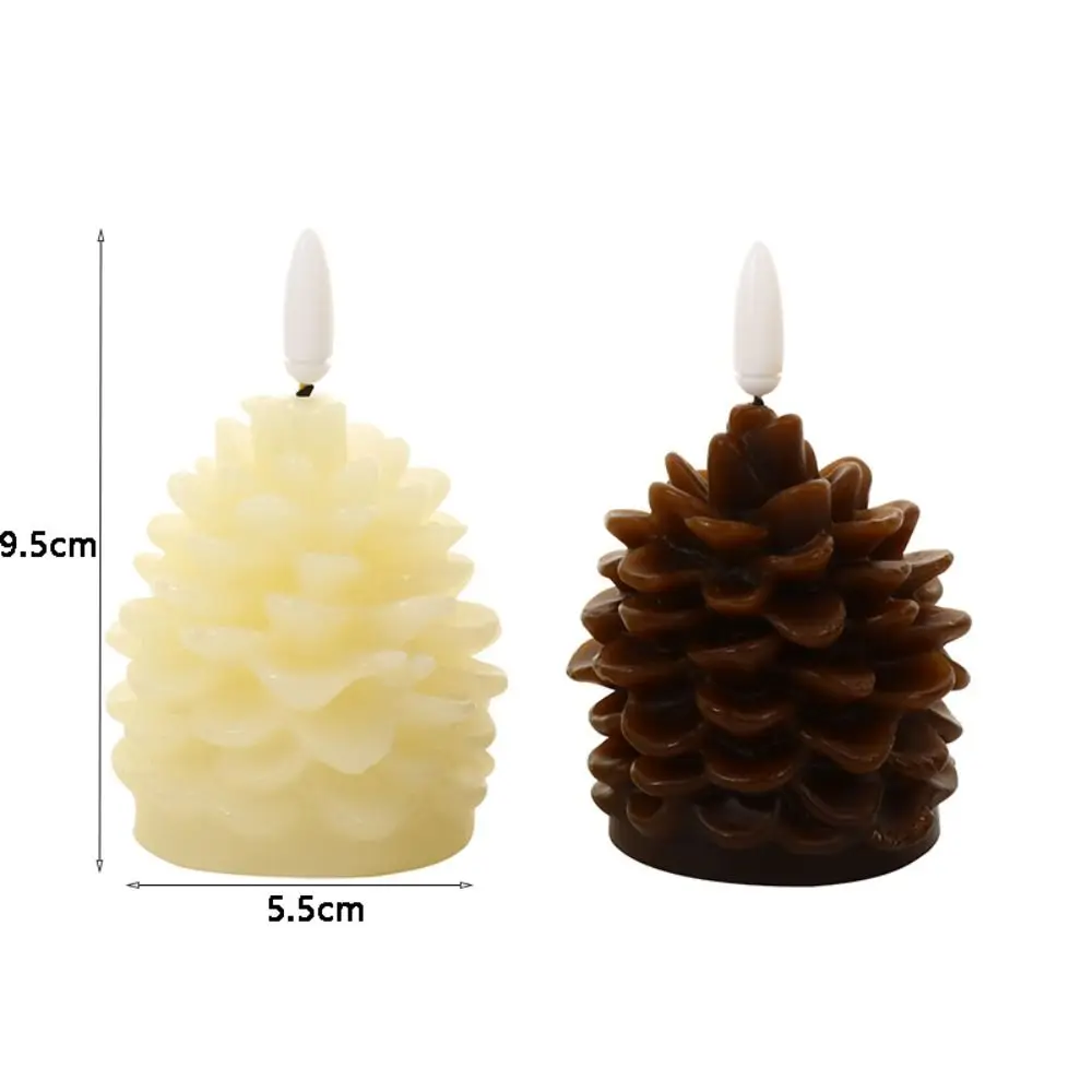 Simulation Pine Cone Candle Light Warm Color Light Reuasble LED Candles Flameless Safe Electronic Candle Daily Night Use