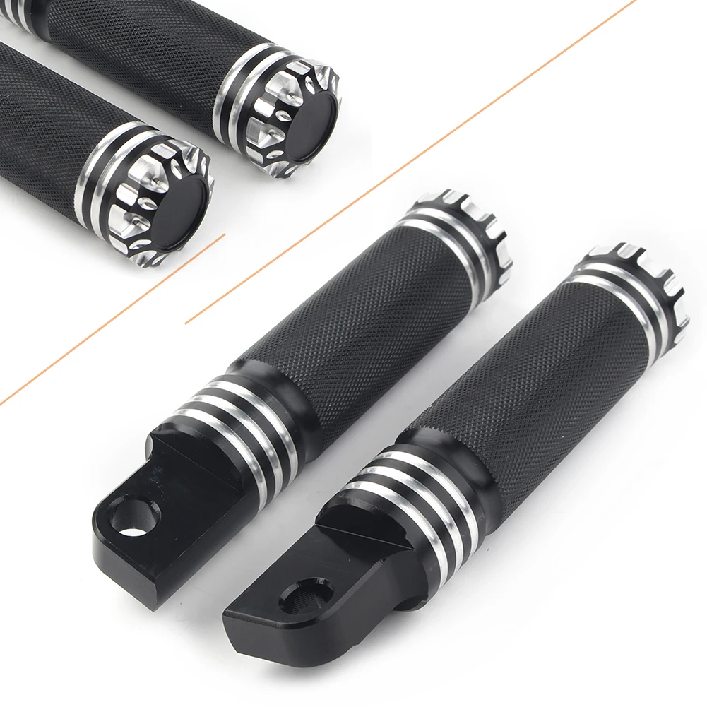 Apoio para os pés da motocicleta footpeg masculino monta pedal pé pegs resto para harley davidson bicicleta motor universal 2 pçs