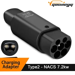Type2 for Tesla Adapter AC 7.2KW Fit for Type2 EV Charger Fit for Tesla Model S/X/3 Not Fit Tesla Charger/Type2 Charging Station