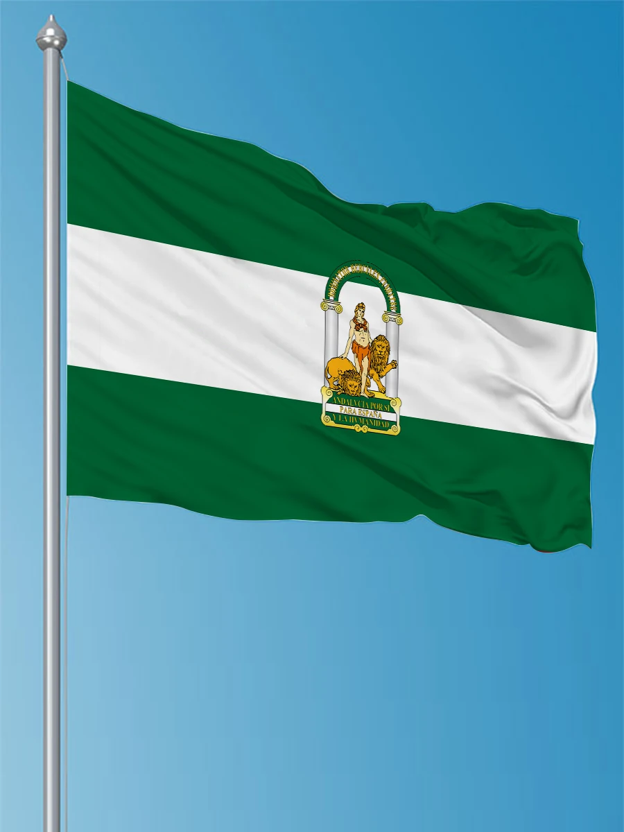 Dsflag3X5Fts 90X150cm Tây Ban Nha Tây Ban Nha Các Arbonaida Lá Cờ Của Andalusia