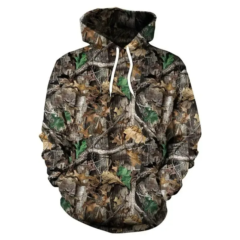 2024 Spring And Autumn Maple Leaves Camouflage 3d Hoodies Men Women Outdoor Fishing Camping Hunting Clothing Unisex Hooded Coats