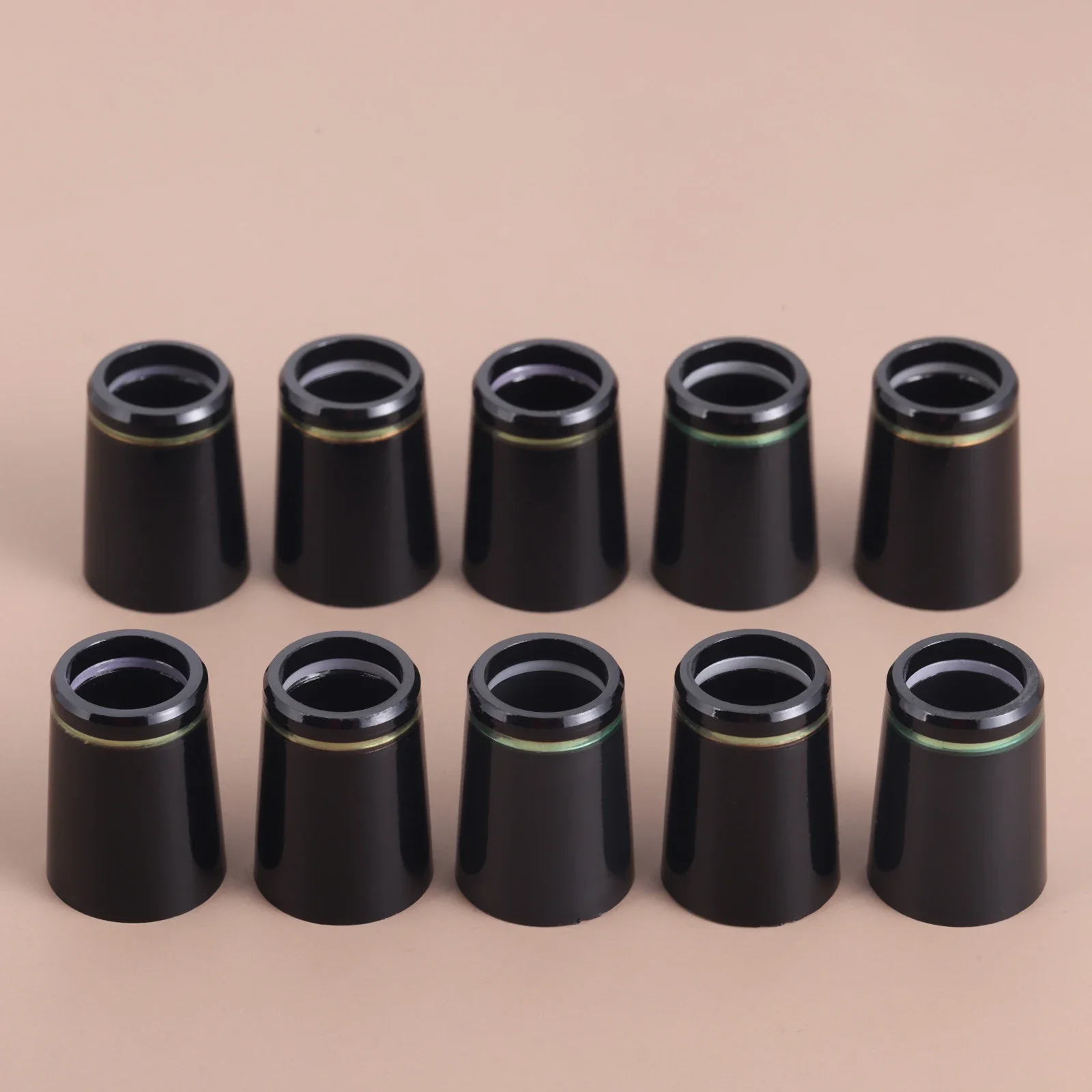 10Pcs Plastic Golf Ferrules Replacement Accessories with Green Ring Fit for 0.355/0.370 Tip Irons Shaft 9.1*19*14mm/9.4*19*14mm
