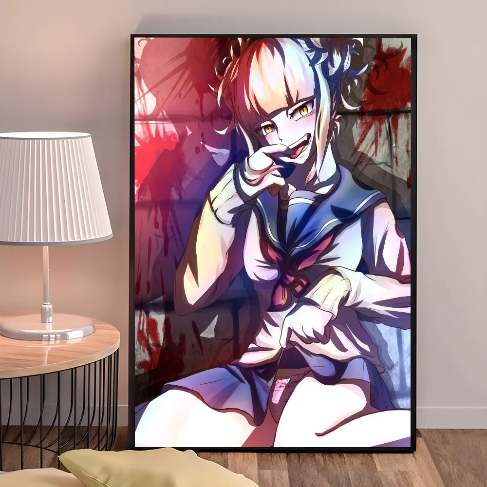 My Hero Academia Himiko Toga Poster Self-adhesive Art Waterproof Paper Sticker Coffee House Bar Room Wall Decor