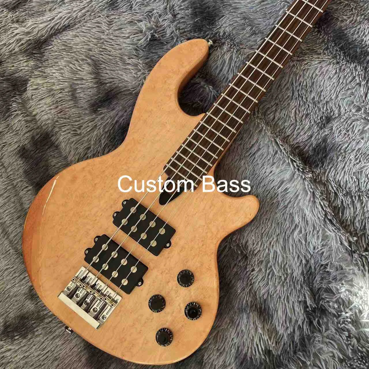 Custom neck through body birdeye maple wood 4 strings MK2 wal electric bass