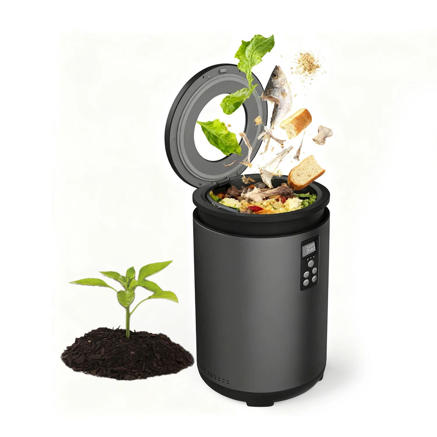 Electric Composter Worlds First Smart Waste That Turns Waste Into Natural Fertilizer, Indoor Compost - Kitchen Food Recycler