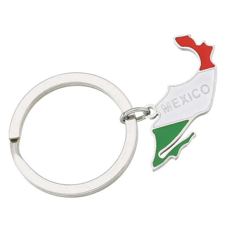 Mexico Border Line Map Charm Keychain Jewelry for Home Car Keys Attachment