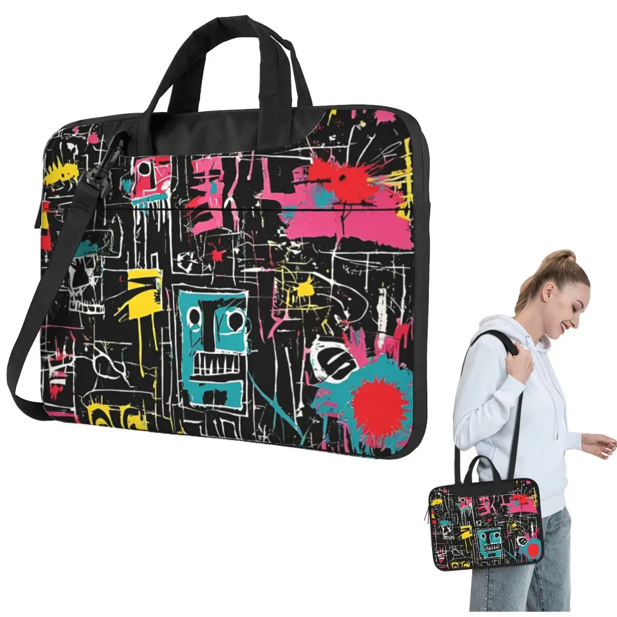 

Сумка для ноутбука через плечо с художественным узором I, сумка для компьютера, устойчивая защитная сумка для ноутбука Macbook Pro