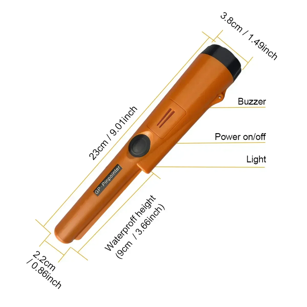 Treasure Hunter GP Pointer Handheld Metal Detector Professional Pinpointer Finder Probe Pinpointing Waterproof 360 Side Scan