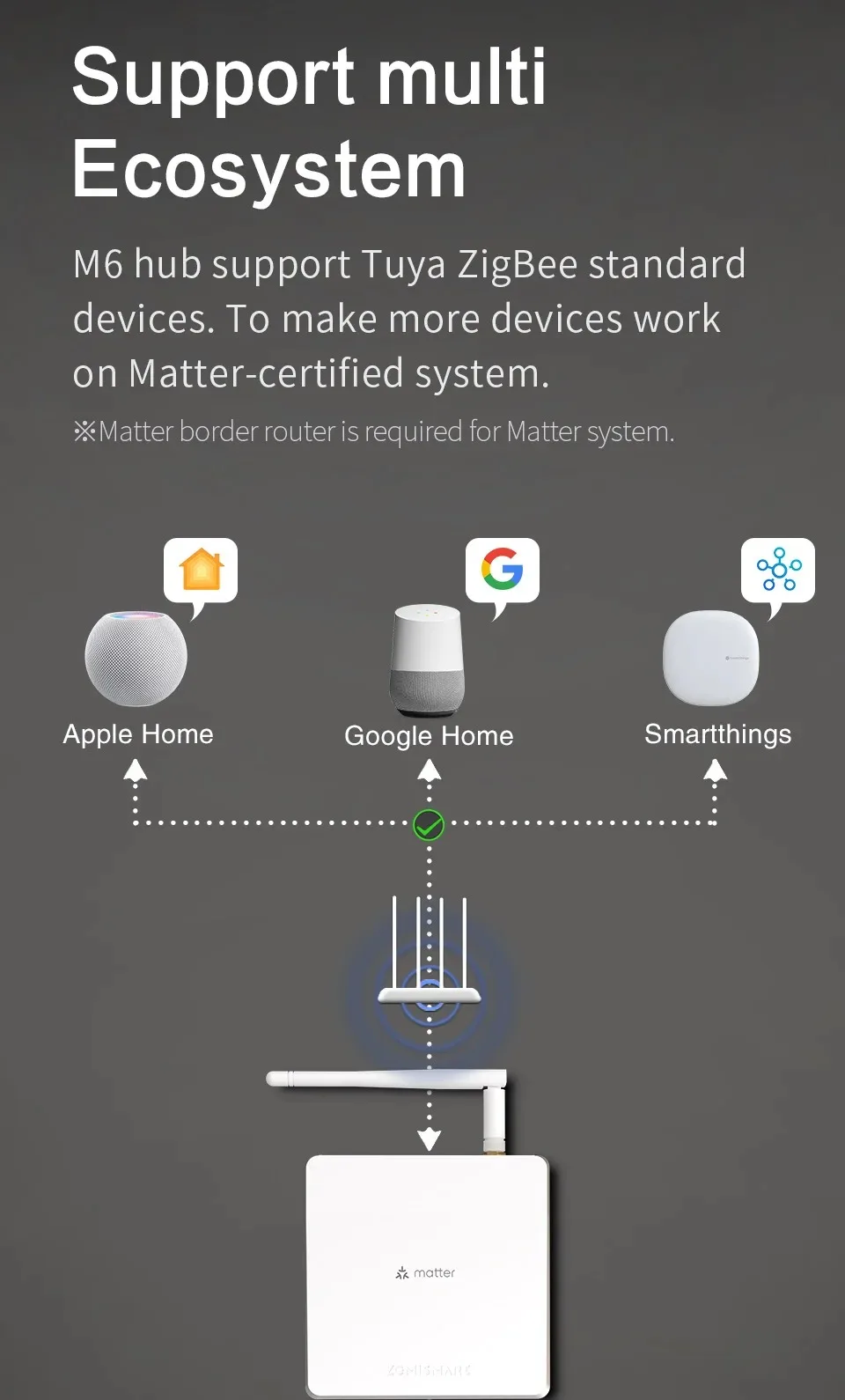 Zemismart Matter Zigbee Thread Hub Smart Home Bridge Matter Gateway Kompatibel mit Tuya App Unterstützt Google Home Smartthings HA – Detail 29