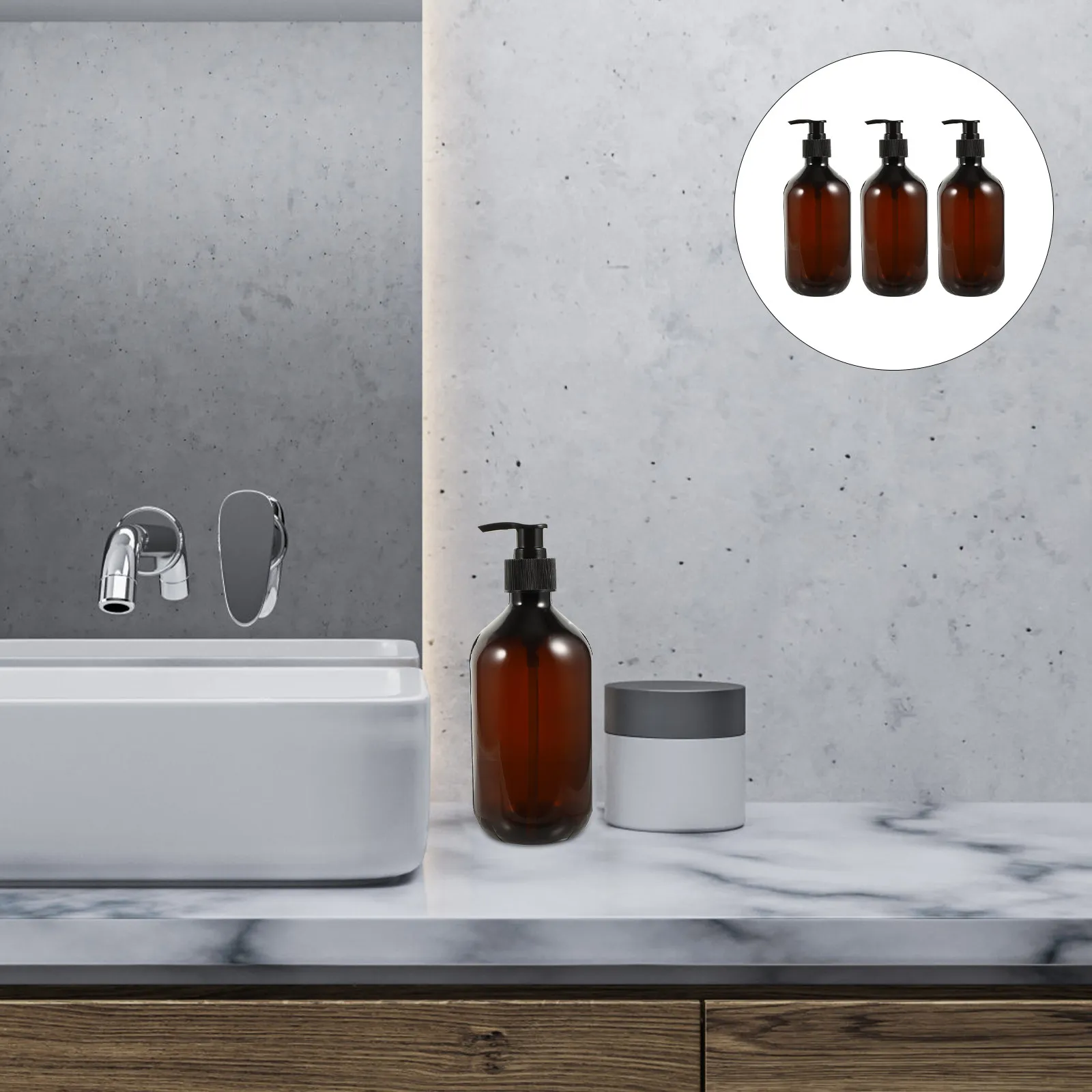 Juego de 3 Botellas de Loción de Estilo Moderno, Recargables, con Bomba Dosificadora para Champú, Acondicionador, Jabón de Manos y Crema Hidratante