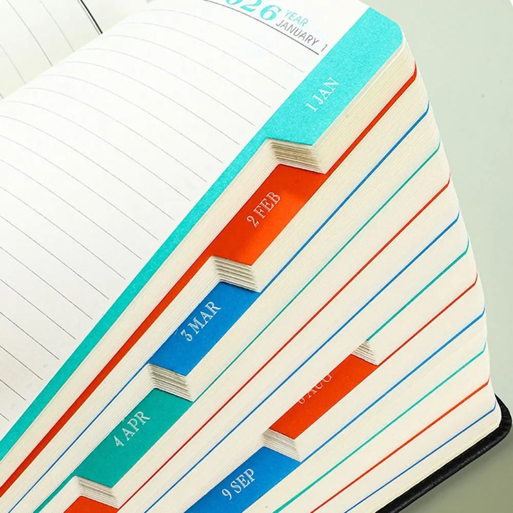 영어 2026 일정 플래너 메모장 내마모성 효율성 할 일 목록 노트 12개월 북마크 사무 작업 플래너