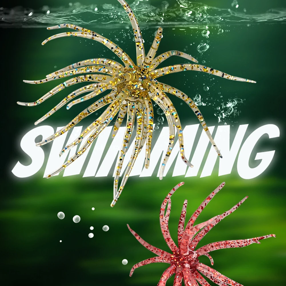 5 cm/1,9 g schwimmender Angelköder zum Angeln von Süß-/Salzwasser – biomimetischer Seeigel-weicher Wurmköder, gute Geschmeidigkeit