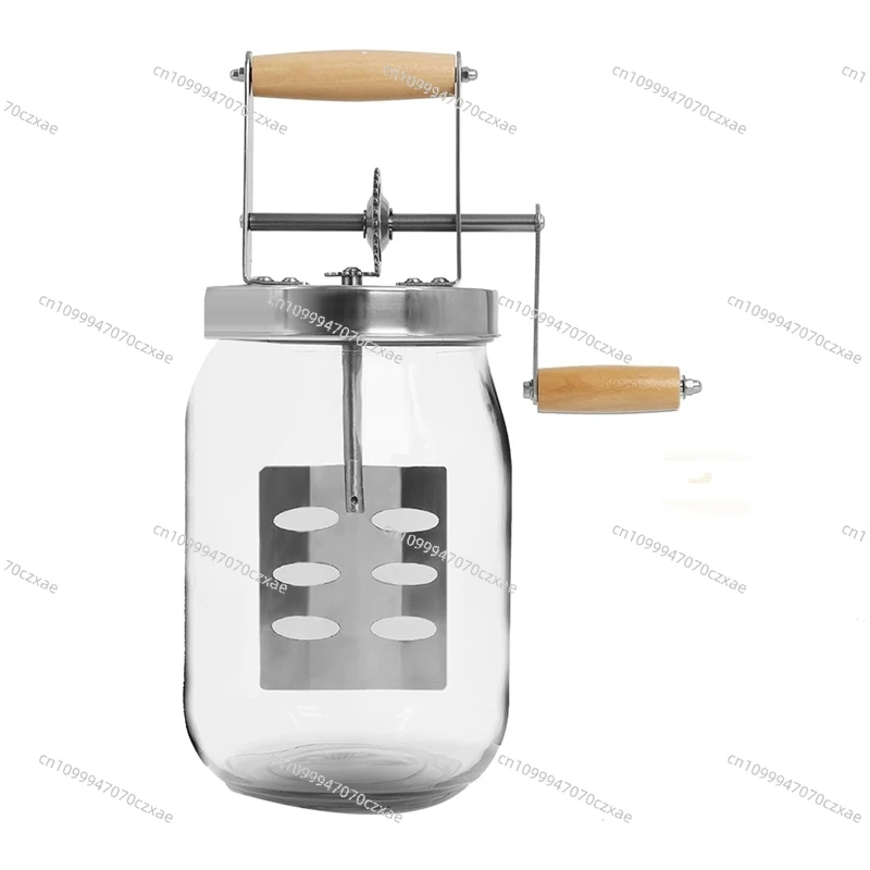 1.5L Glass Butter Churner, Large 52-Fluid Ounce Capacity Butter Churner Hand Crank Mason Jar, Butter Churns Makes