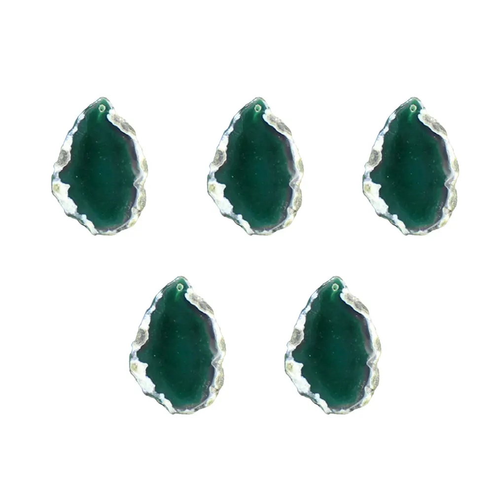 

5 pcs Agate Stone Slice Pendants Natural Color DIY Necklace Bracelet Earrings Accessories Jewelry Making Charms Craft Supplies