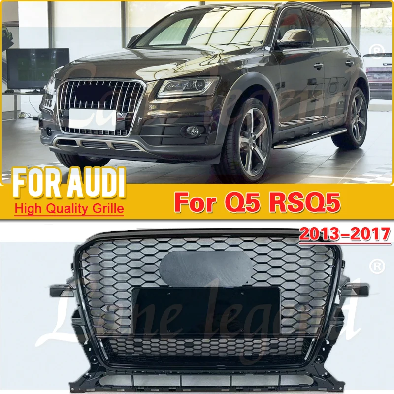 ตะแกรงตาข่ายระบายอากาศสำหรับรถ Audi Q5 2013 2014 2015 2016 2017ตะแกรงกันชนหน้าวัสดุ ABS ใหม่