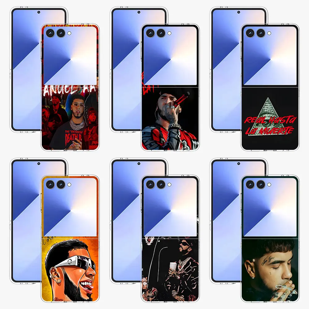 Phone Case For Samsung Galaxy Z Flip7 Flip8 Transparent Cover Z Flip 8 7 TPU Folding Zflip7 Zflip8 Anuel AA Rapper Real Hasta La
