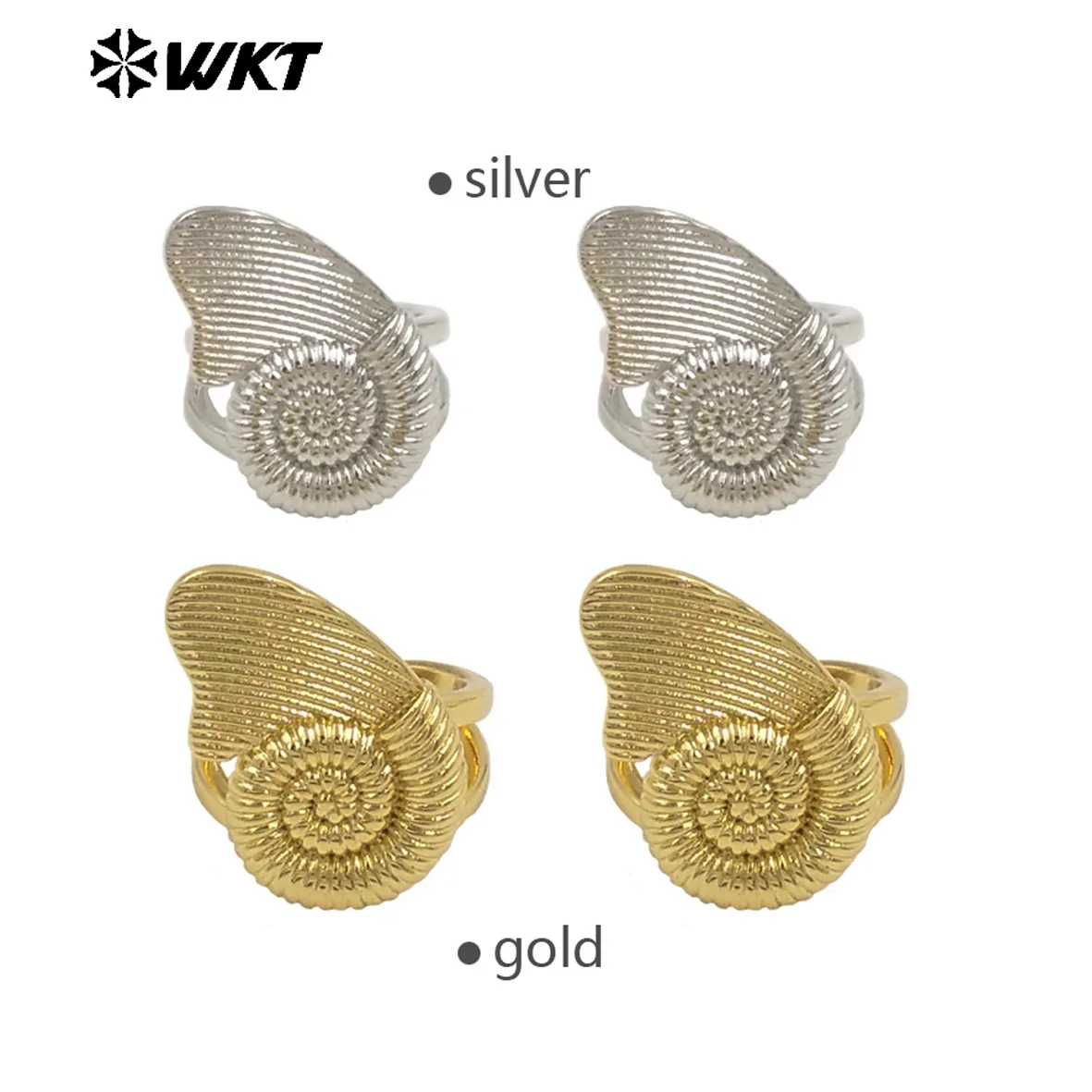 WT-R549 New Arrival Snail Shape Advanced Sense Hot Style Ring With 18k Real Gold Plated For Women Daily Perfect Decoration