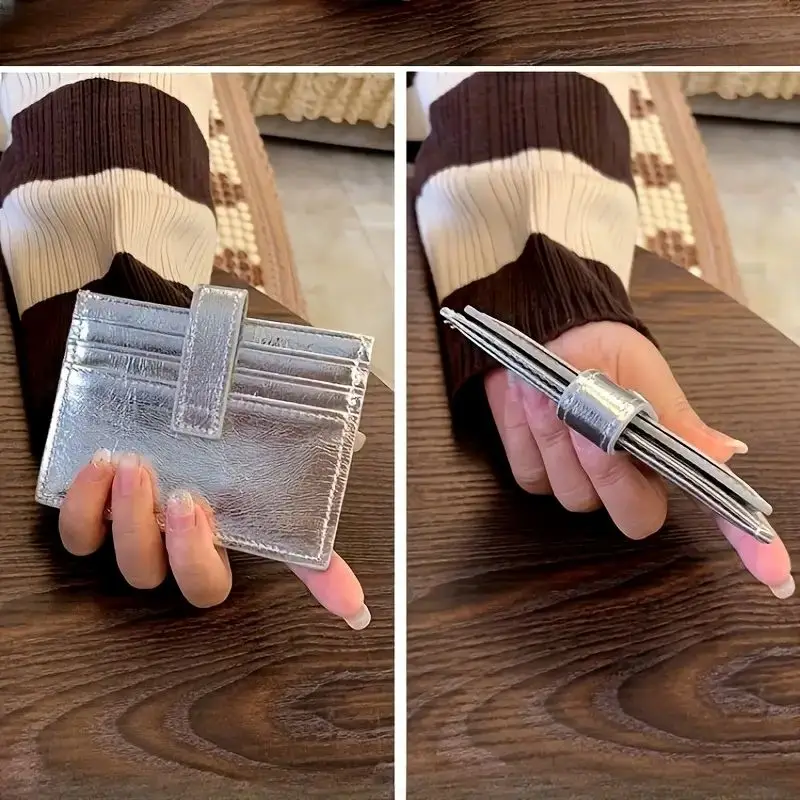 Tempat Kartu Kulit Asli Asli untuk Wanita, Tipis, Kompak, Indah dan Kelas Atas, Tempat Kartu Kulit Asli Baru 2025