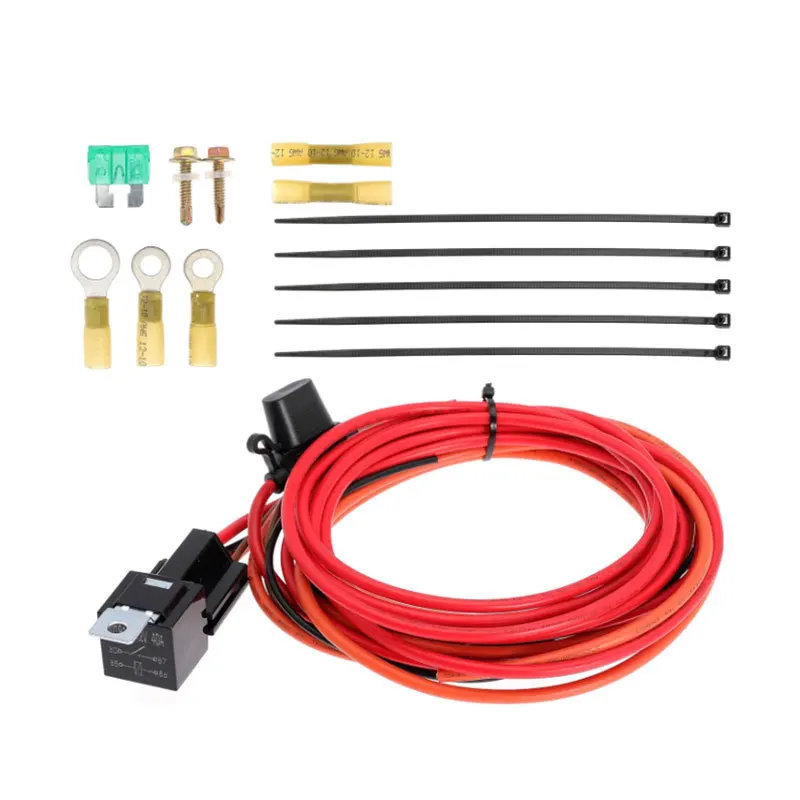 Electric Fuel Pump Relay Set Terminals 40A10AWG Wire Duty High Performance Wiring Harness P/N 30247 For 12V System Vehicles