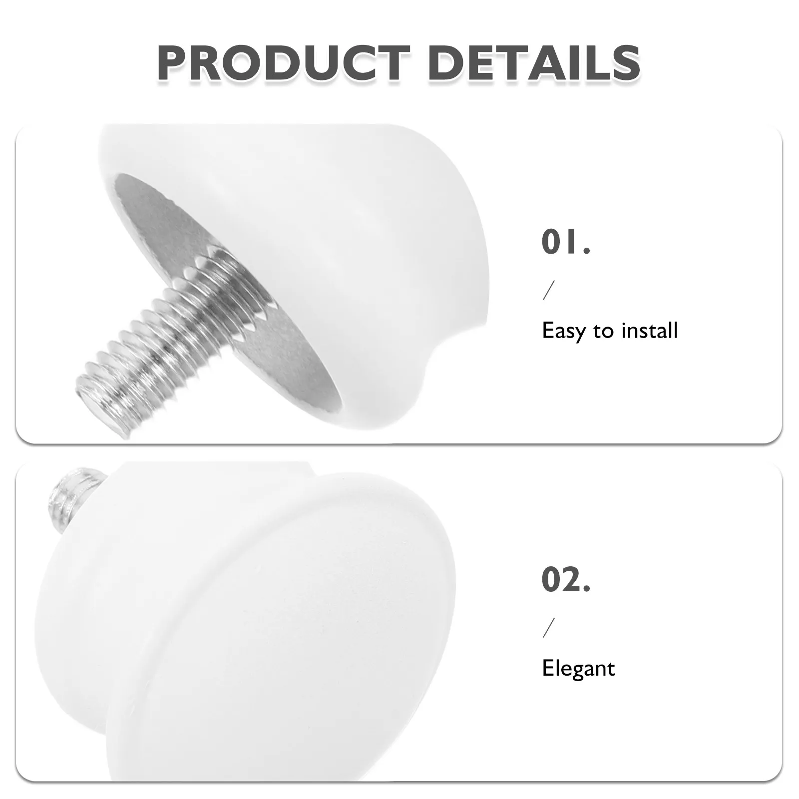 6Pcs Curtain Rod End Caps White Decorative Screw-on M5 Design for Drapery Closet Replacement Plastic Window Rod Stopper