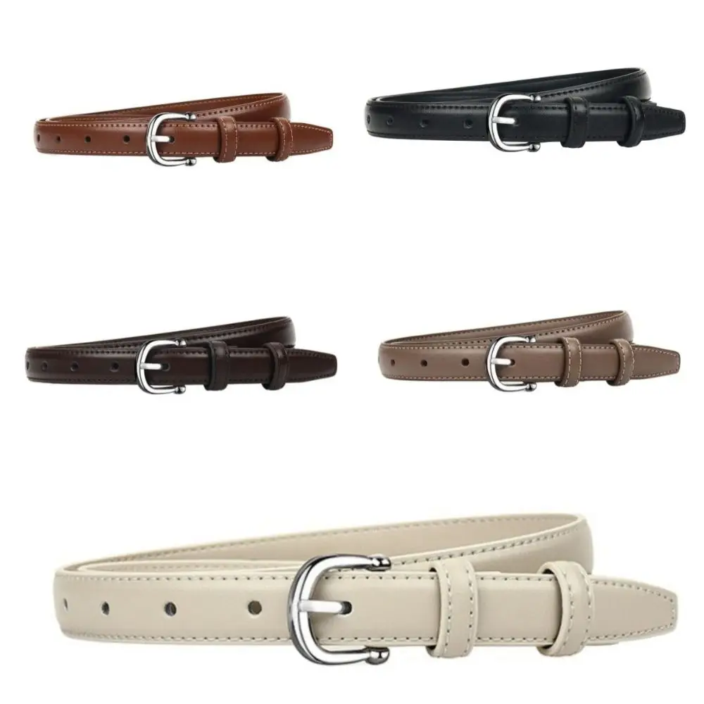 Cintura alla moda in pelle con fibbia in lega Cintura sottile Cintura in pelle PU Versione coreana Cintura semplice in stile coreano