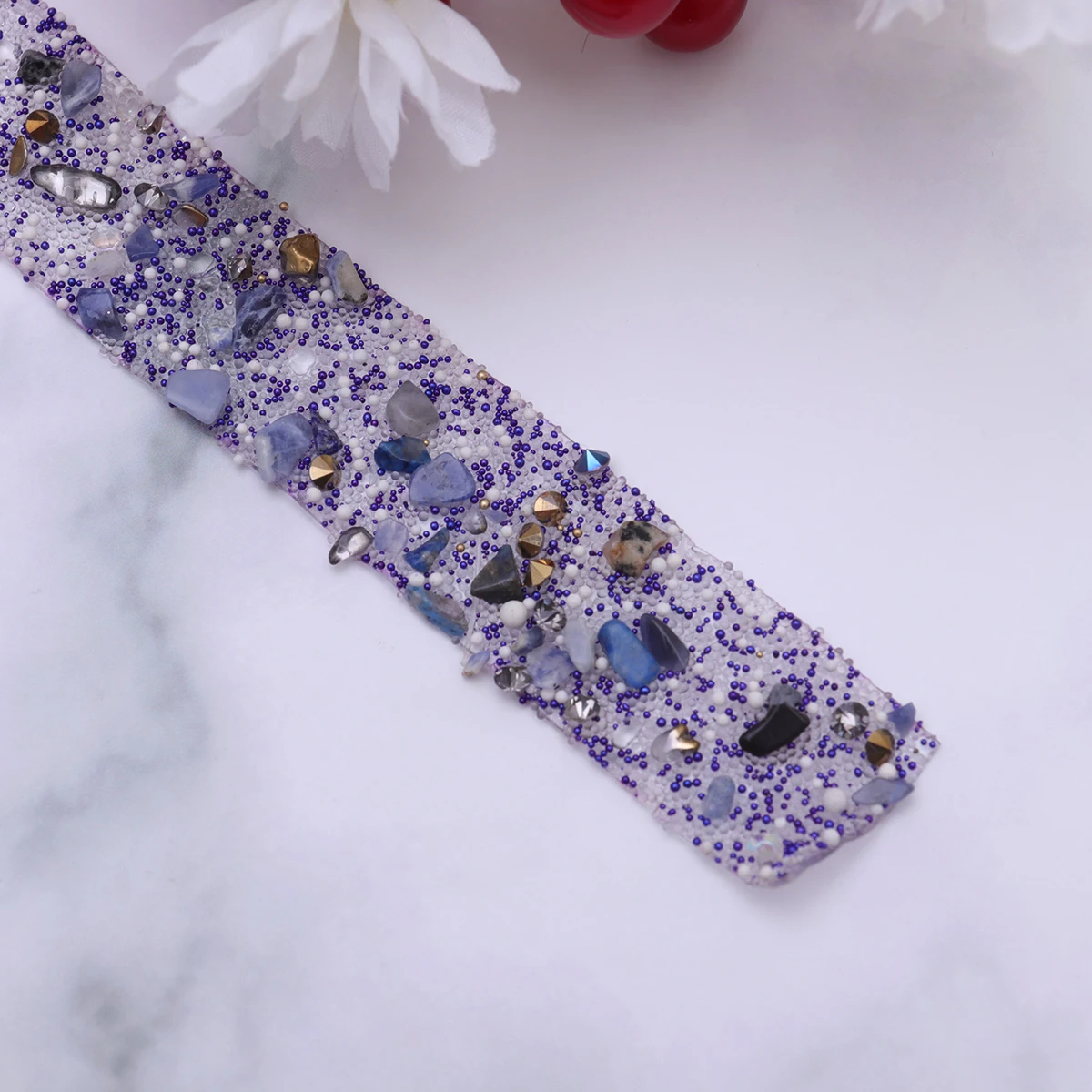 

1 Meter Purple 2Cm Width Rhinestone Shell Trim Bling Ribbon For Dress Sash Belt Diy Sewing Shoes Bags Embellishment Hot Fix