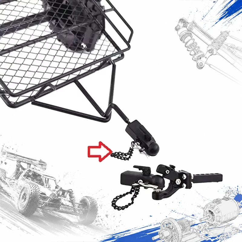 RC Metal Trailer Hook Connector Coupler For 1/10 RC Crawler Car Trxs TRX4 Bronco RC4WD D90 D110 Axial SCX10 90046 JIMNY G500