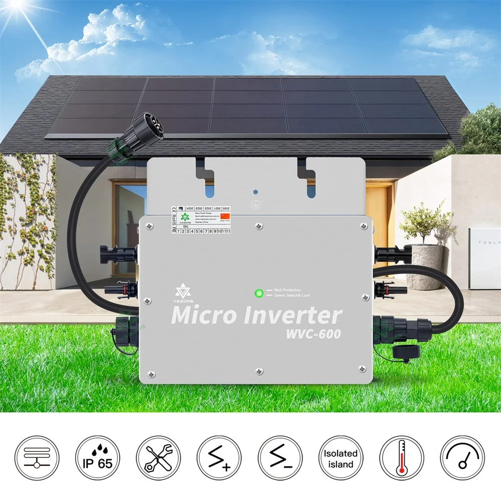 600 W 22–50 VDC 80–160 VAC/180–260 VAC MPPT-Solarnetz-verbundener Mikro-Wechselrichter für Solarstromerzeugungssysteme