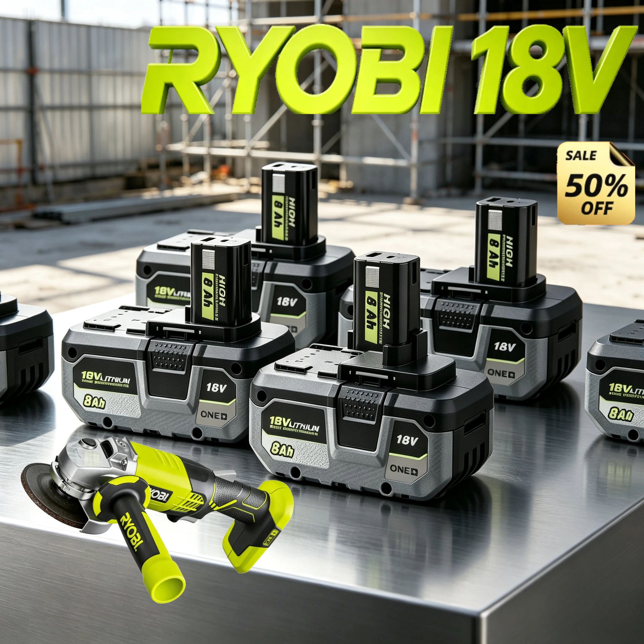 Original RYOBI 18V ONE+ 6.0Ah Lithium Battery RB18L13 P107,damp sealed wide compatibility fits all 18V ONE+ cordless power tools
