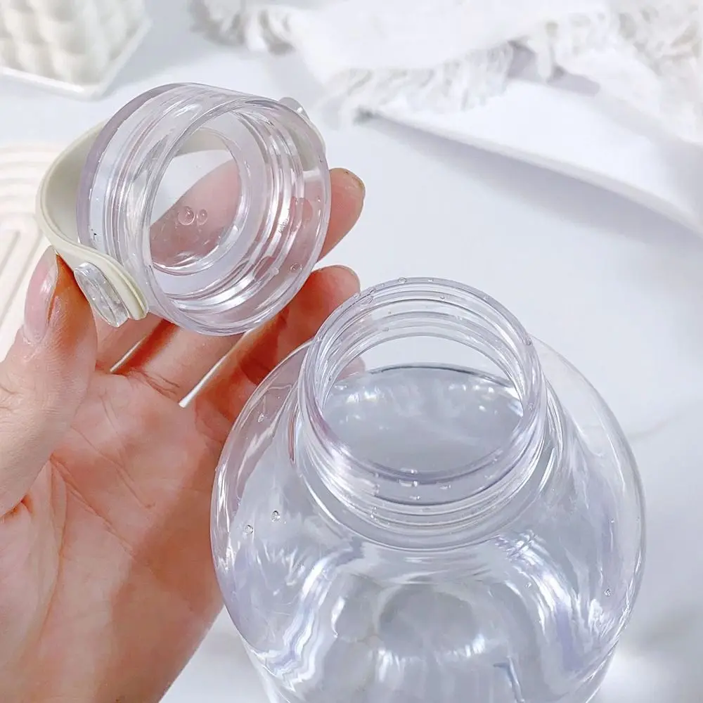 1Pcs Durable Students Simple Plastic Water Cup 400ML/1L Large Capacity Sports Cup with Text Transparent Portable Cup