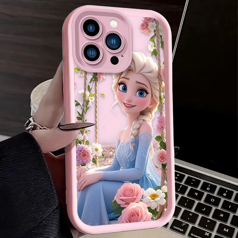ديزني الشجعان إلسا الأميرة الحال بالنسبة آيفون 16 16E 15 14 13 12 11 برو ماكس X XS X S ماكس XR SE 2020 SE4 7 8 للصدمات الغطاء الخلفي