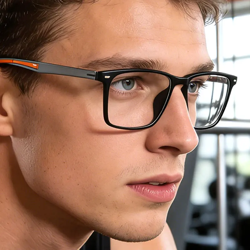 CCspace Men's Exercise Prescription Glasses Men Reading Glasses Anti-slip Anti-Collision Sports Eyeglasses Frame Anti Blue Light