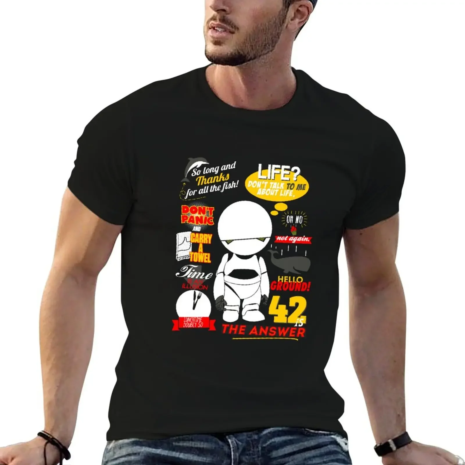 Hitchhikers Guide To The Galaxy 1 T-Shirt customs blanks plain Blouse men workout shirt