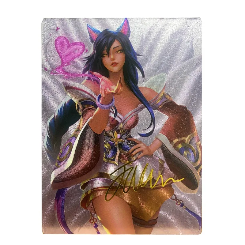 63x88mm FAI DA TE Singolo Riftbound Serie Ahri Rifrazione Bold Flash Segno D'oro Carta di Animazione Del Fumetto Gioco Collezione di Visualizzazione della Carta giocattolo